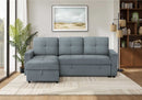 SLEEPER SOFA - L/R STORAGE LOUNGER BLUE FABRIC