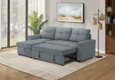 SLEEPER SOFA - L/R STORAGE LOUNGER BLUE FABRIC