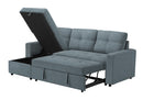 SLEEPER SOFA - L/R STORAGE LOUNGER BLUE FABRIC