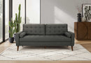 SOFA - 75"L WITH 2 PILLOWS / DARK GREY FABRIC