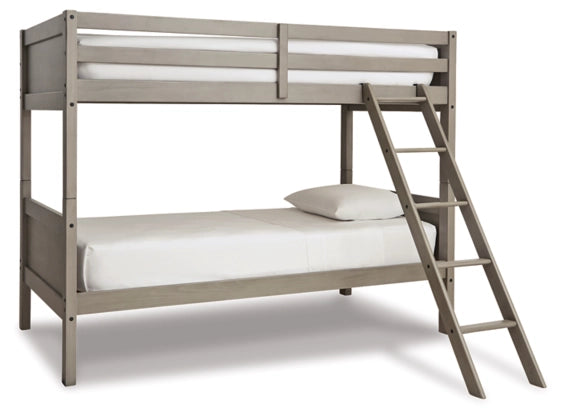 B733 TWIN/TWIN WOODEN BUNK BED GRAY
