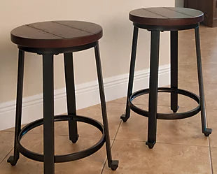 COUNTER HEIGHT STOOL (RUSTIC BROWN)