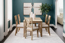 7PC DINETTE SET (LIGHT BROWN)
