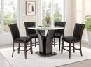 6 PC Pub Set, Tabletop (Glass)/ Table Base & 4 Pub Chairs (Brown)