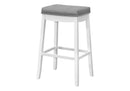 BARSTOOL - / 29"H / GREY LEATHER-LOOK / WHITE