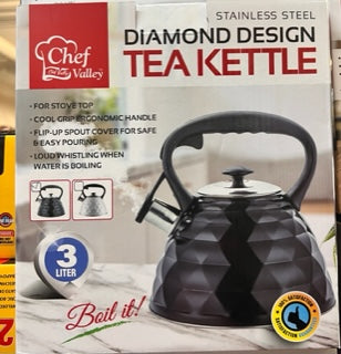 Stainless Steel Diamond Design Tea Kettle