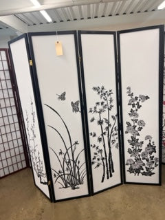 4-Panel Screen Shoji Floral