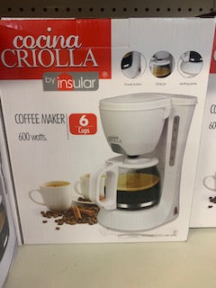 Cocina Criolla 6 Cups Coffee Maker | 600 Watts