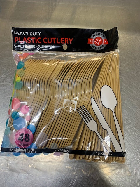 48pc Heavy Duty Plastic Cutlery