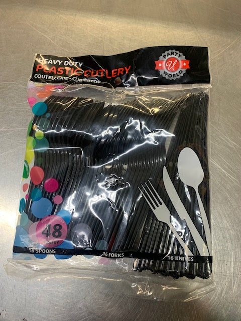 48pc Heavy Duty Plastic Cutlery