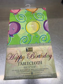 52" X 90" Happy Birthday Tablecloth