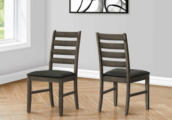 DINING CHAIR / 38"H UPHOLSTERED DARK GREY FABRIC