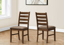 DINING CHAIR  / 38"H UPHOLSTERED BROWN FABRIC