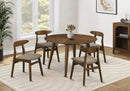 5PC DINING SET - BROWN WALNUT VENEER (1-TABLE, 4-CHAIRS)