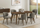7PC DINING SET - BROWN WALNUT VENEER