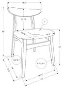5PC DINING SET - BROWN WALNUT VENEER (1-TABLE, 4-CHAIRS)