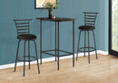 HOME BAR TABLE - 24"X 36" / GREY MARBLE / CHARCOAL METAL