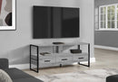 TV STAND - 48"L / GREY / BLACK METAL