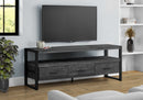 TV STAND - 60"L / BLACK RECLAIMED WOOD-LOOK / 3 DRAWERS