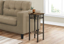 ACCENT TABLE - ESPRESSO MARBLE / BRONZE METAL