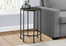 ACCENT TABLE - 24"H / DARK BRONZE / BLACK METAL