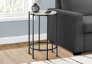 ACCENT TABLE - 24"H / WASHED OAK / BLACK METAL