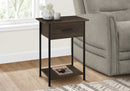 ACCENT TABLE - 24"H / DARK OAK / BLACK METAL