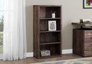 BOOKCASE - 48"H / BROWN RECLAIMED WOOD-LOOK/ ADJ. SHELVES