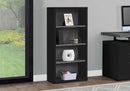 BOOKCASE - 48"H / BLACK / GREY WITH ADJUSTABLE SHELVES