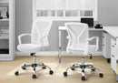 OFFICE CHAIR - WHITE / CHROME BASE ON CASTORS