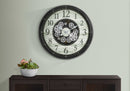 CLOCKS - 30"DIA / GEAR MECHANISM WALL CLOCK / BROWN