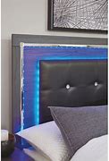 B214 FULL HEADBOARD W/ LIGHTS, FOOT BAORD & RAILS