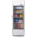 Single Glass Door Refrigerator -Beverage Display Cooler-6.5 cu ft-Silver