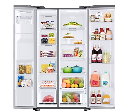 Samsung Side by Side Refrigerator 27.4 Cu.Ft. Gray w/ Ice Maker & Dispenser