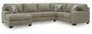 RAF Corner Chaise / LAF Sofa W/ Corner Wedge & Armless Full Sleeper (Hemp)