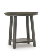 ROUND END/COFFEE TABLE (GRAY)