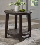 ROUND END TABLE (DARK BROWN)