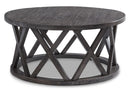 ROUND END/COCKTAIL TABLE (GRAYISH BROWN)