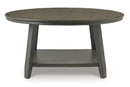 ROUND END/COFFEE TABLE (GRAY)