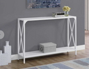 ACCENT TABLE - 48"L / WHITE / WHITE METAL HALL CONSOLE