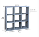 9 Open Cube Organizing Wood Storage Shelf (Grey)