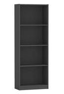 4 Shelf Wood Book Case (Black)