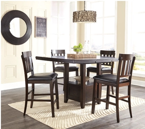 Haddigan Rectangle Counter Height Extended Table Dining Set