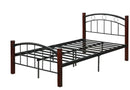 LBaiet Twin Black Metal Platform Bed with Headboard