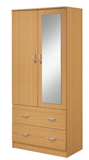 L'Baiet Bedroom 2 DOOR Wardrobe W/ Mirror