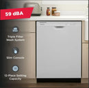 AMANA BUILT-IN WASHER FRONT CONTROL W/ TRIPLE FILTER, 59 dBa