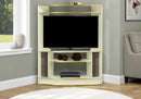 TV STAND - BEIGE / BRASS ACCENT CORNER UNIT