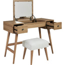 VANITY W/ STOOL (LIGHT BROWN) (SALE)